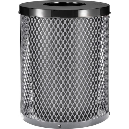 Global Industrial Round Outdoor Can, Gray, Steel, 23-1/2 in 261924GY